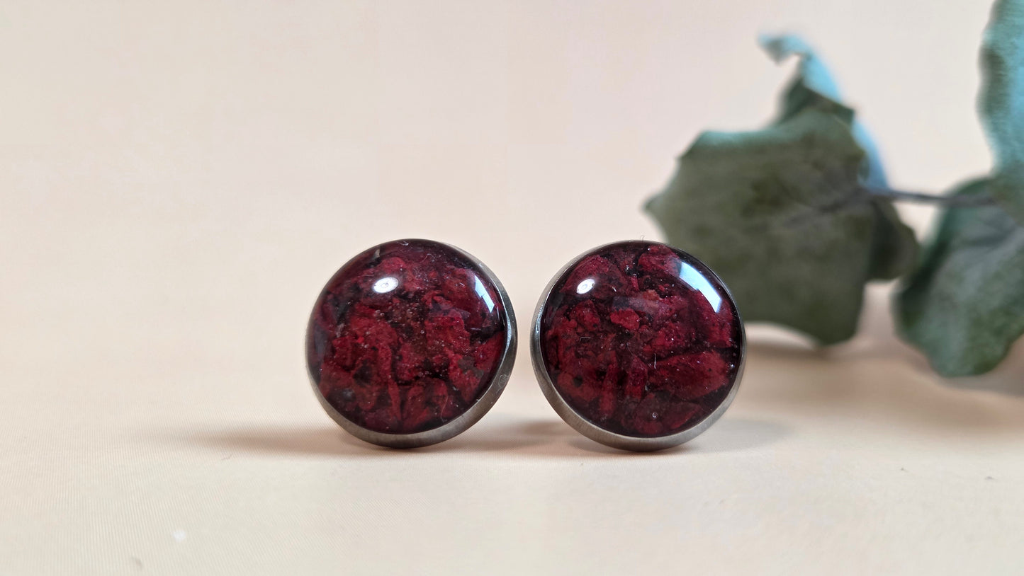 Ohrstecker mit Steinen und Harz - 10mm