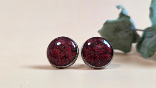 Ohrstecker mit Steinen und Harz - 10mm