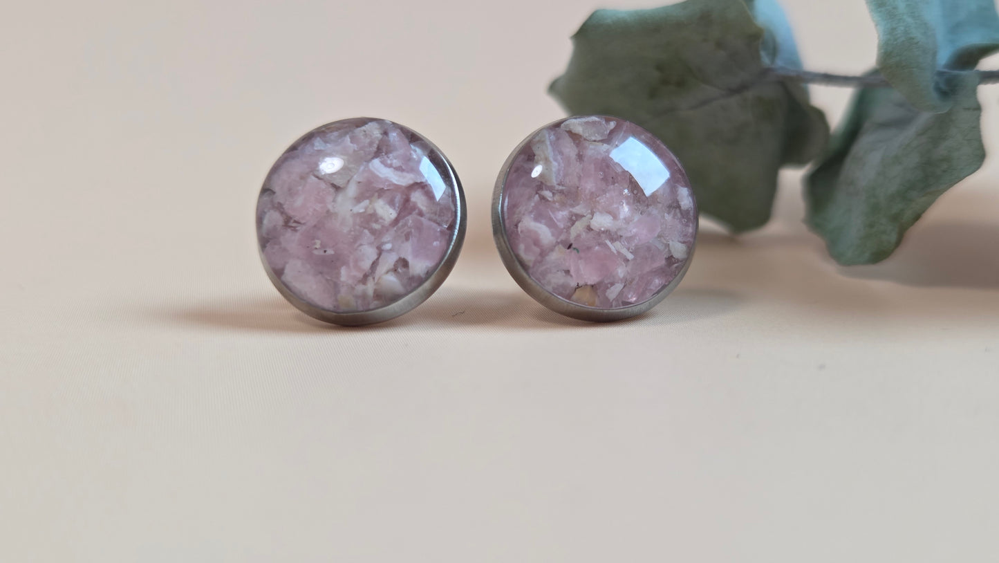 Ohrstecker mit Steinen und Harz - 10mm