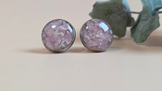 Ohrstecker mit Steinen und Harz - 10mm