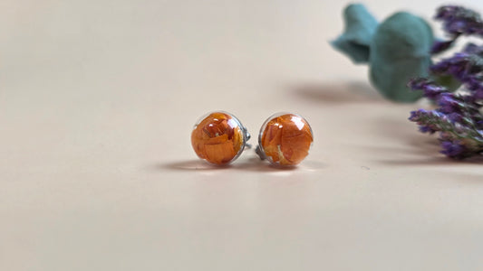 Ohrstecker mit Glaskugel - Ringelblume