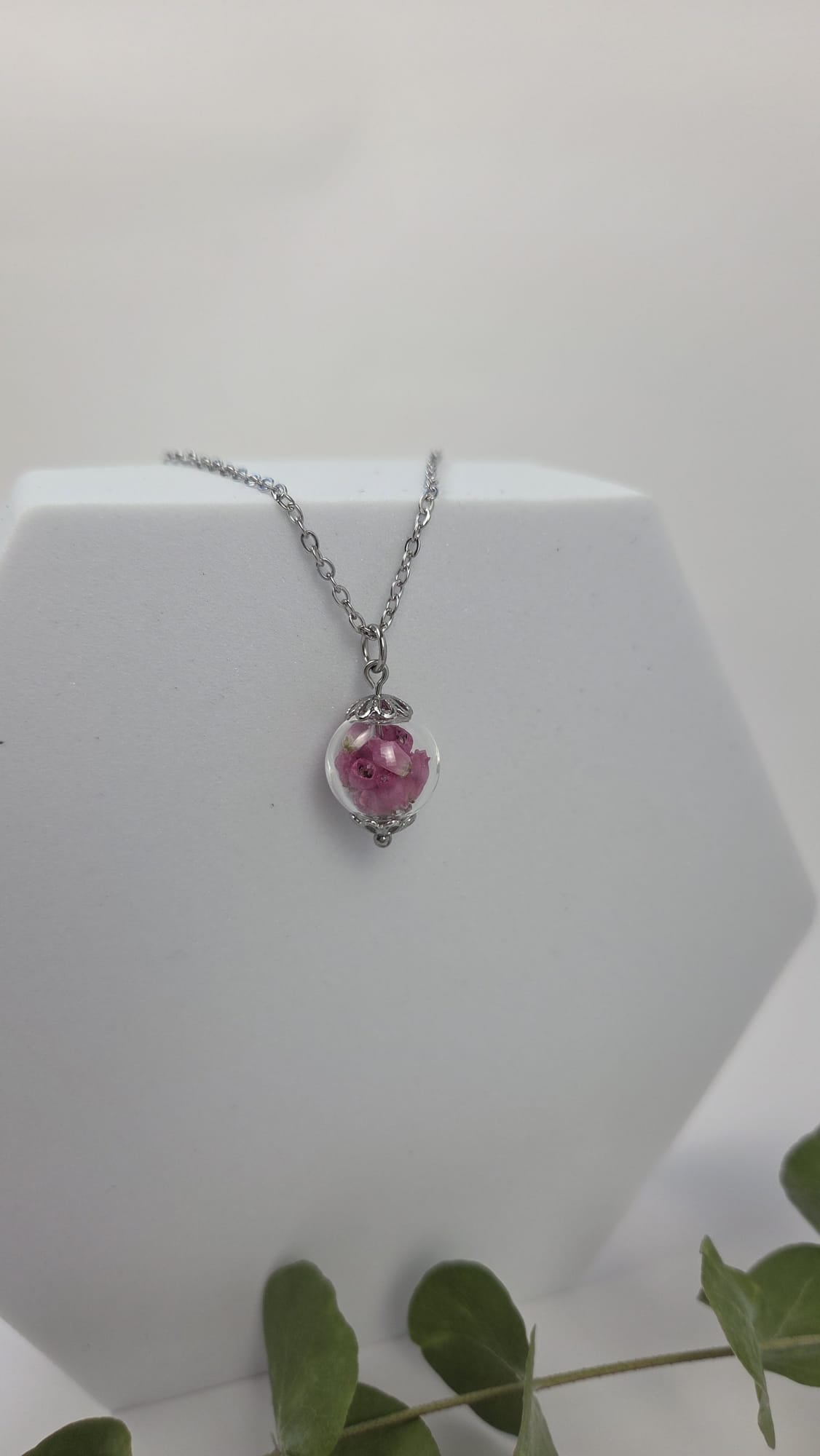 Halskette mit Glaskugel - Erika