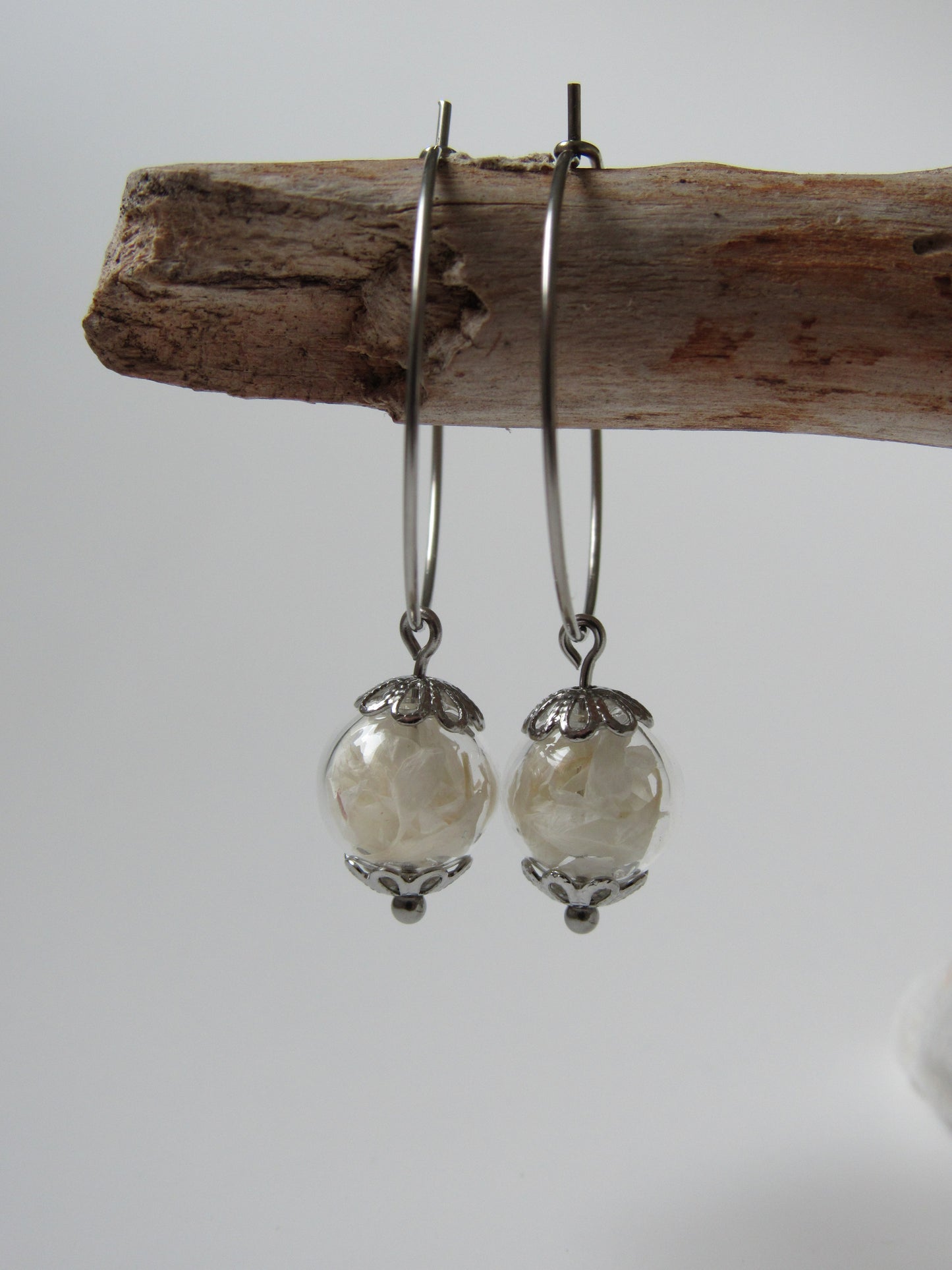 Creolen mit Glaskugeln - Kornblume