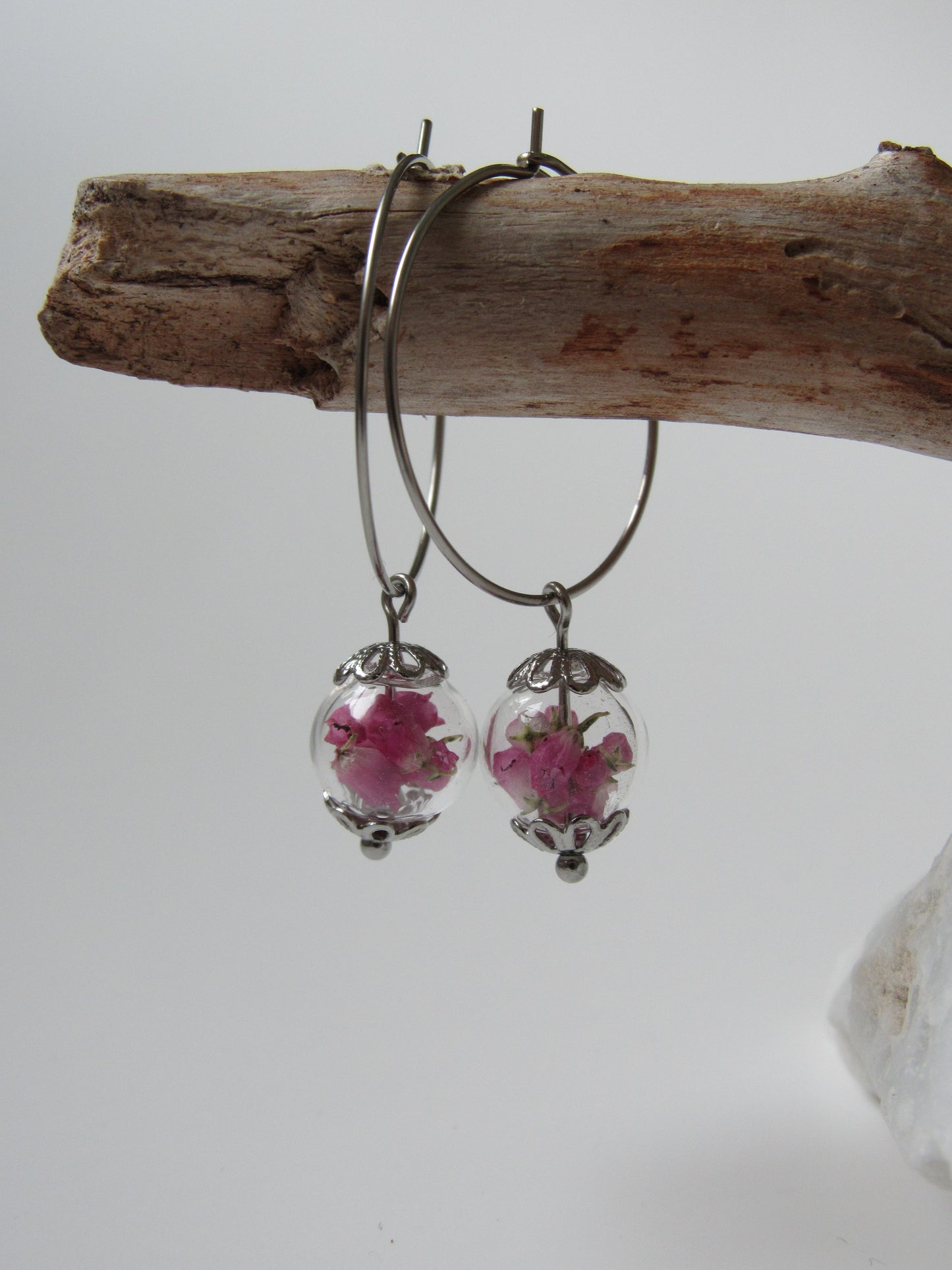 Creolen mit Glaskugel - Erika