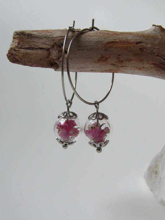 Creolen mit Glaskugel - Erika