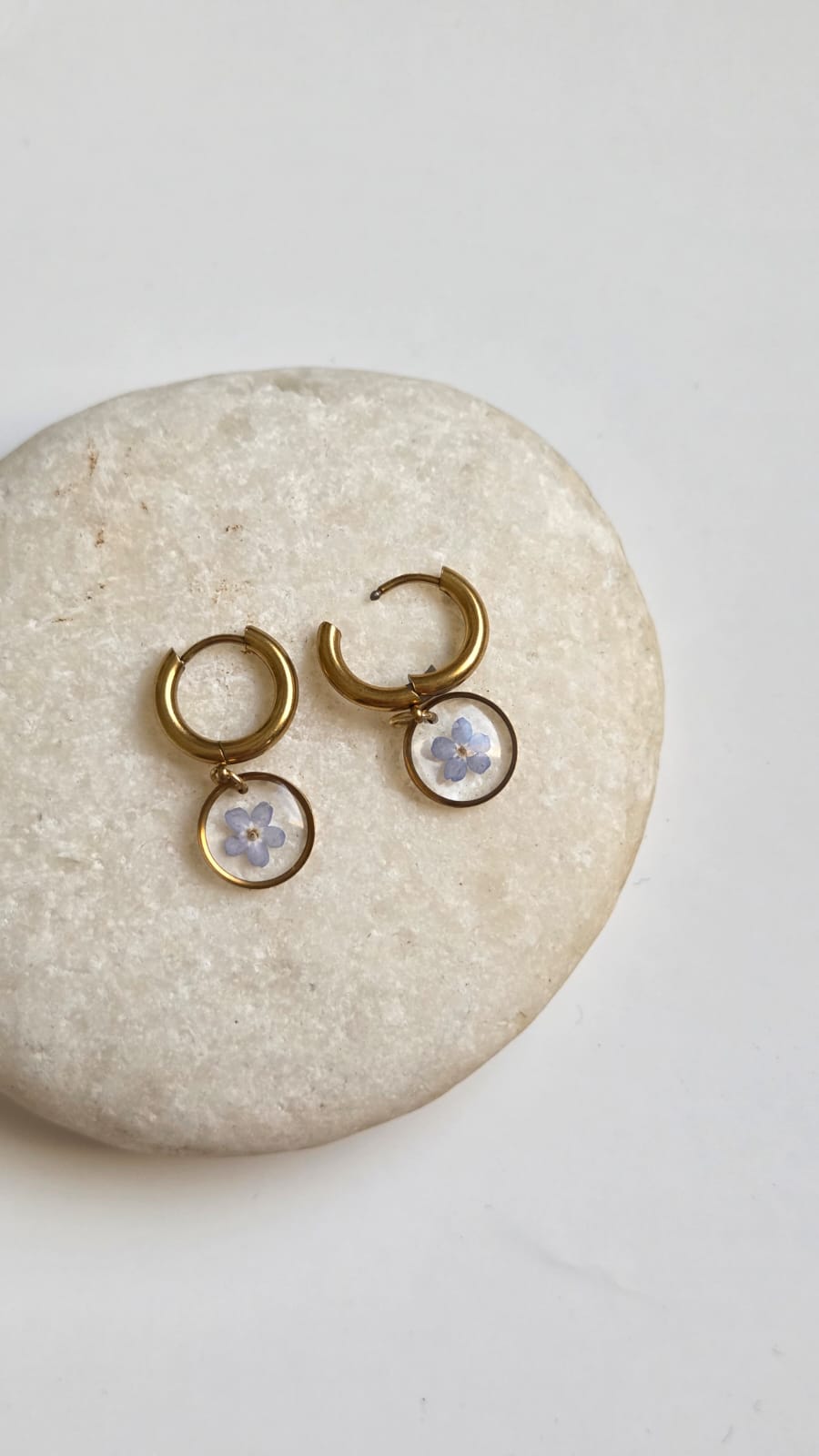 Ohrringe mit Anhänger - Vergissmeinnicht 10mm