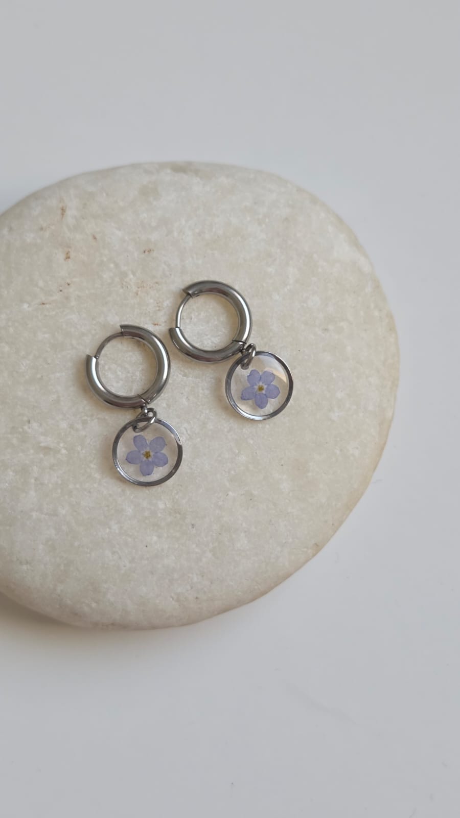 Ohrringe mit Anhänger - Vergissmeinnicht 10mm