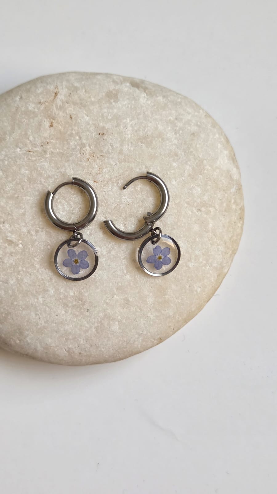 Ohrringe mit Anhänger - Vergissmeinnicht 10mm